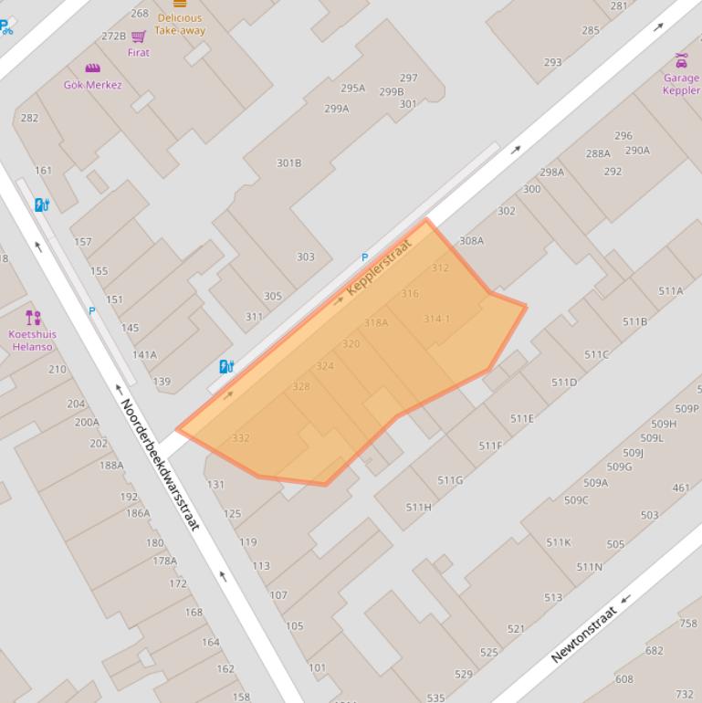 Kaart van postcodegebied 2562VZ.