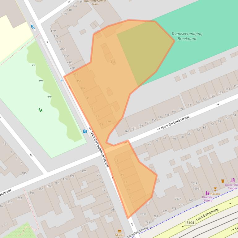 Kaart van postcodegebied 2562XM.