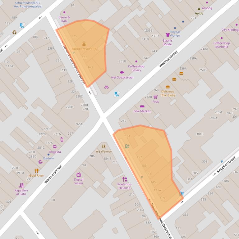 Kaart van postcodegebied 2562XR.