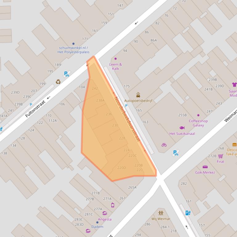 Kaart van postcodegebied 2562XZ.