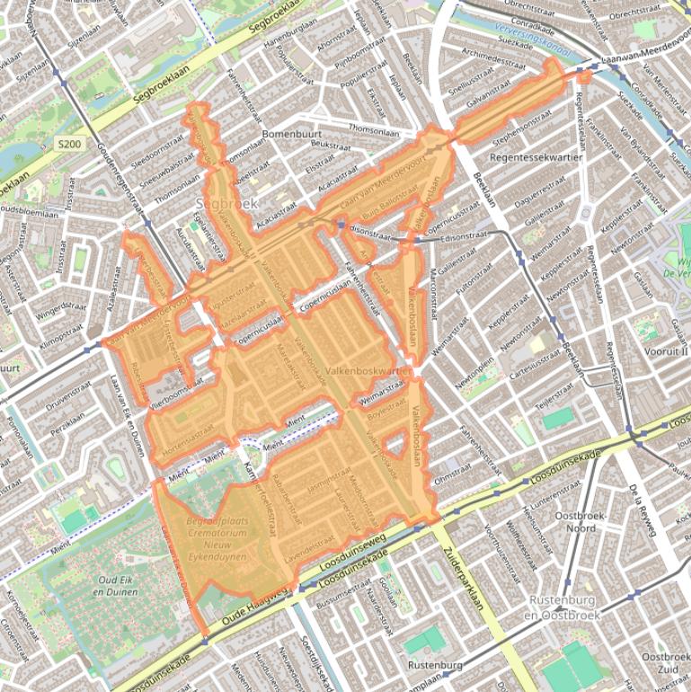 Kaartafbeelding, ingezoomd op postcodegebied 2563.