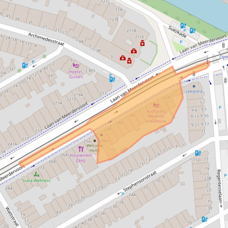 Kaart van postcodegebied 2563AH.