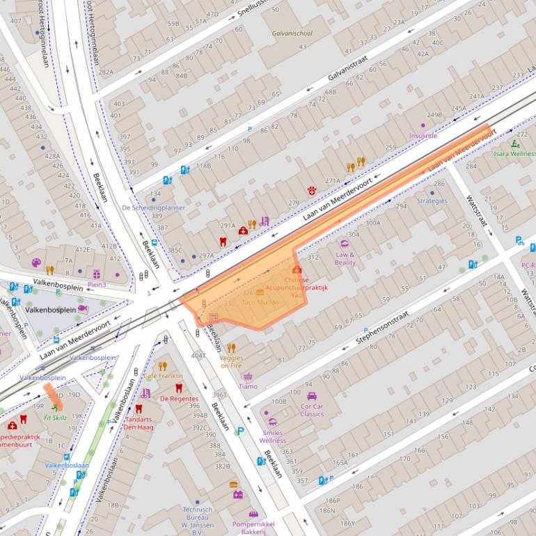 Kaart van postcodegebied 2563AM.