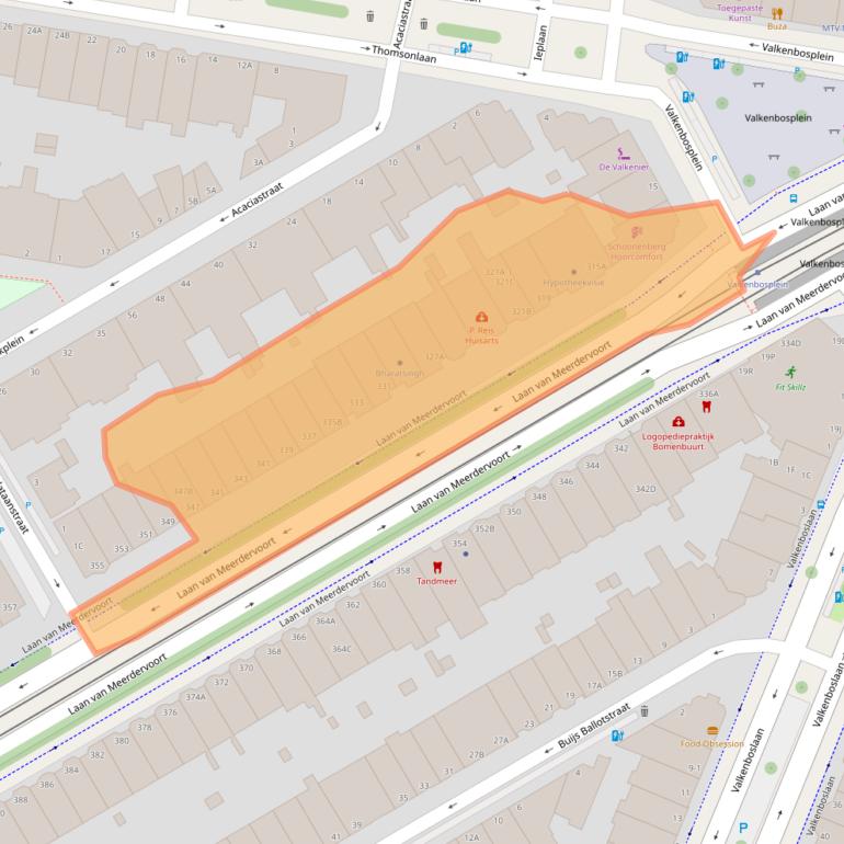 Kaart van postcodegebied 2563AN.