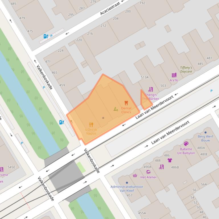 Kaart van postcodegebied 2563AV.