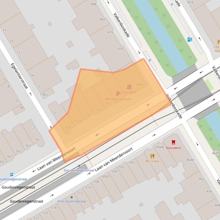 Kaart van postcodegebied 2563AW.