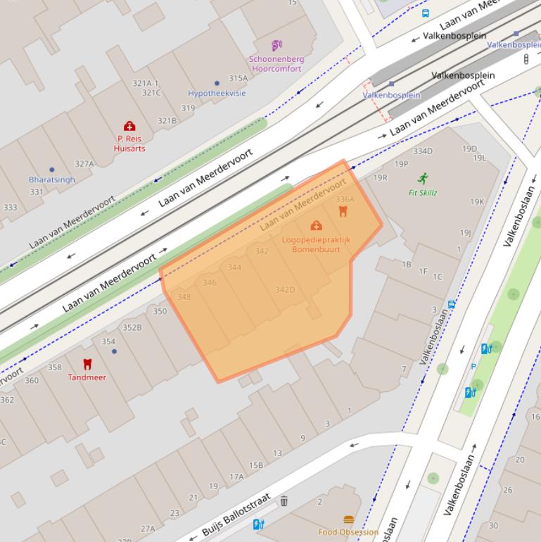 Kaart van postcodegebied 2563BA.