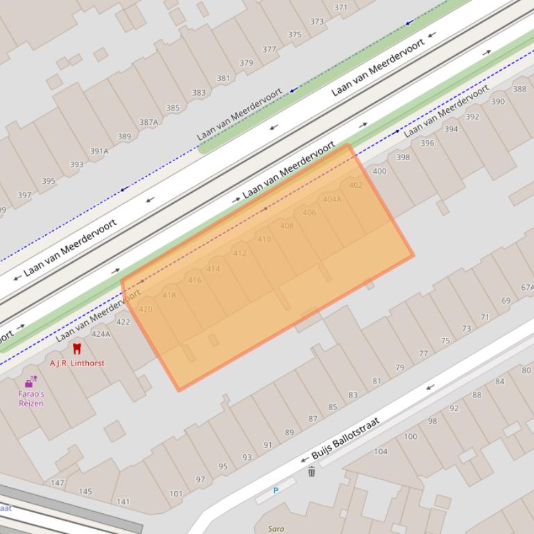 Kaart van postcodegebied 2563BD.