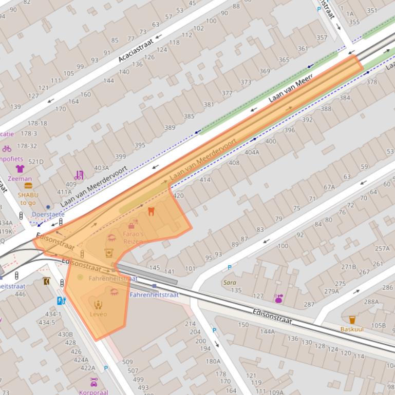 Kaart van postcodegebied 2563BE.