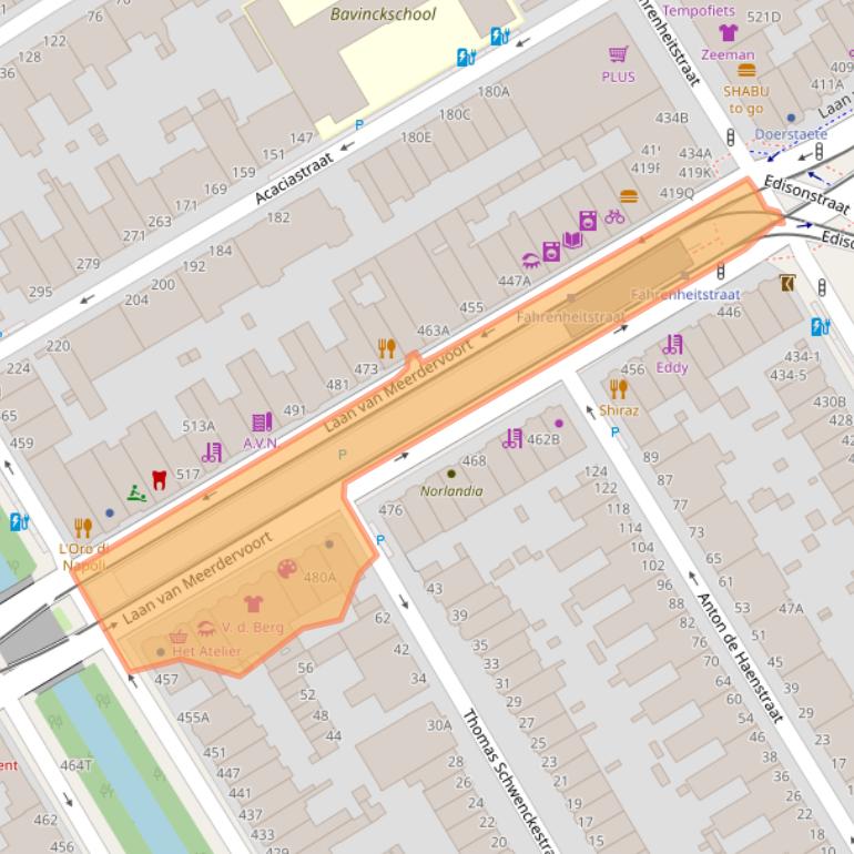 Kaart van postcodegebied 2563BJ.