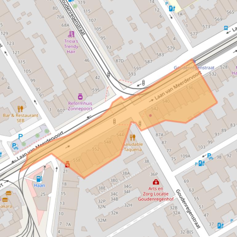 Kaart van postcodegebied 2563BL.