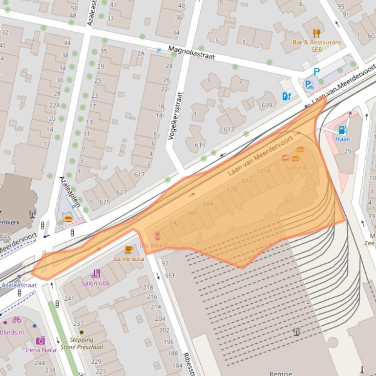 Kaart van postcodegebied 2563BM.