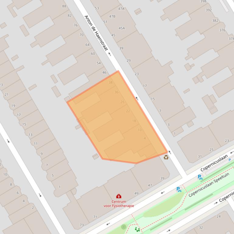 Kaart van postcodegebied 2563BS.