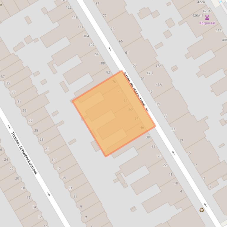 Kaart van postcodegebied 2563BT.