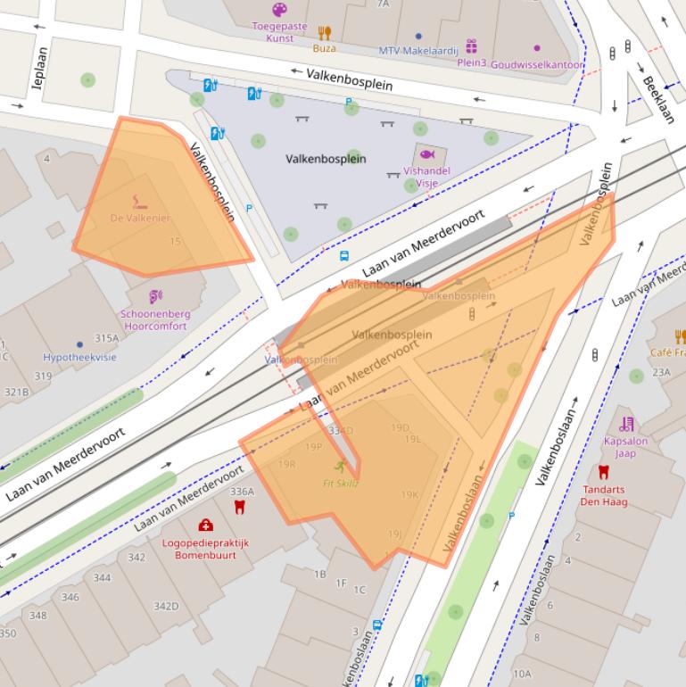 Kaart van postcodegebied 2563CB.