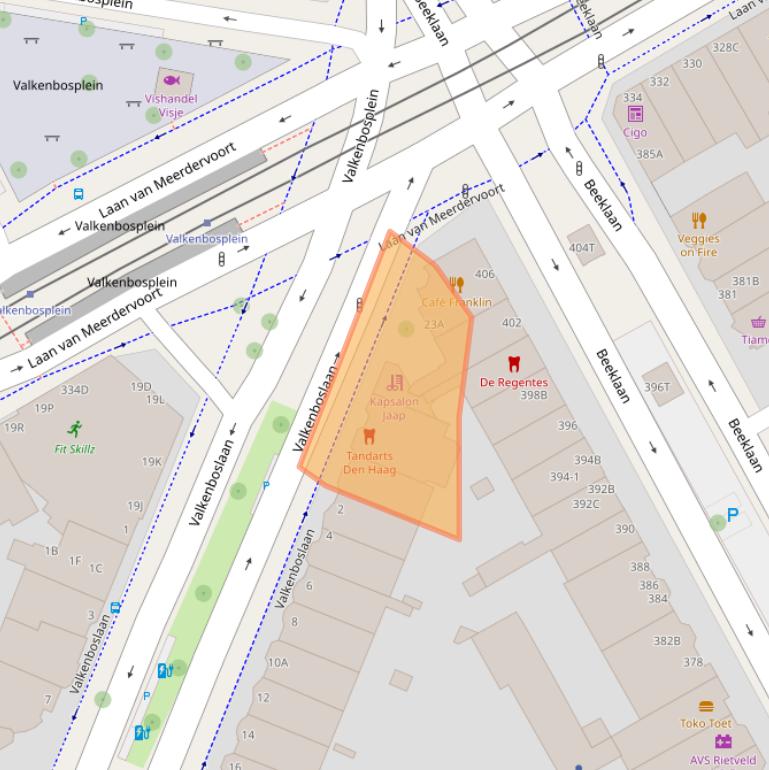 Kaart van postcodegebied 2563CC.