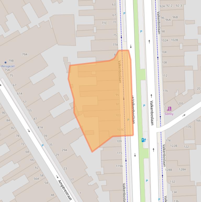 Kaart van postcodegebied 2563CH.