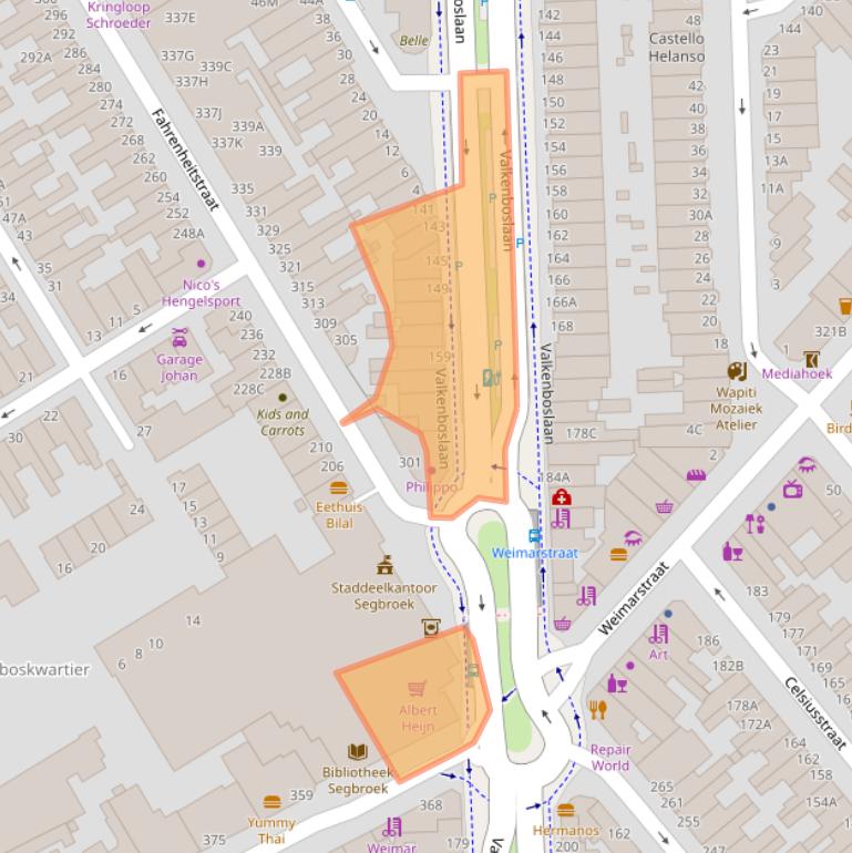 Kaart van postcodegebied 2563CK.