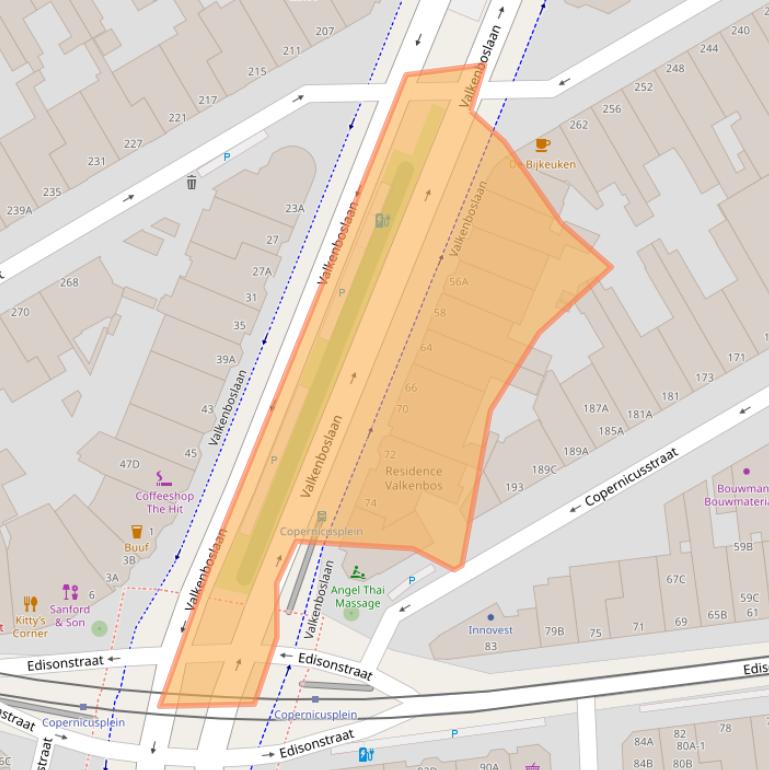 Kaart van postcodegebied 2563CM.