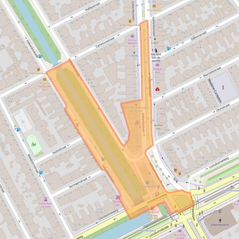 Kaart van postcodegebied 2563CZ.