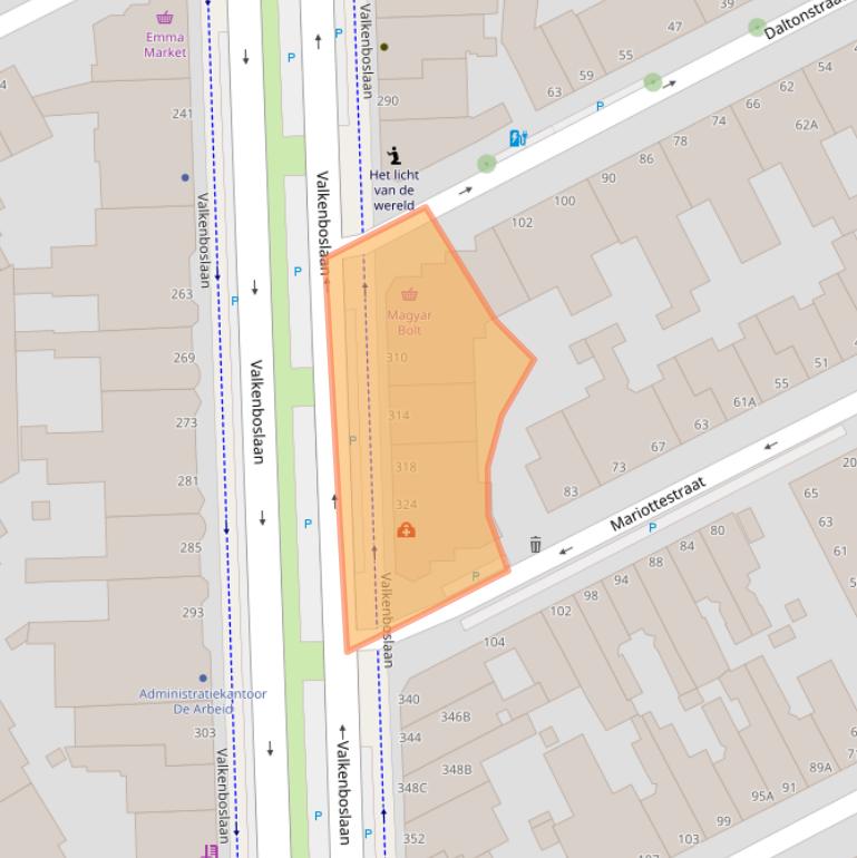 Kaart van postcodegebied 2563ED.