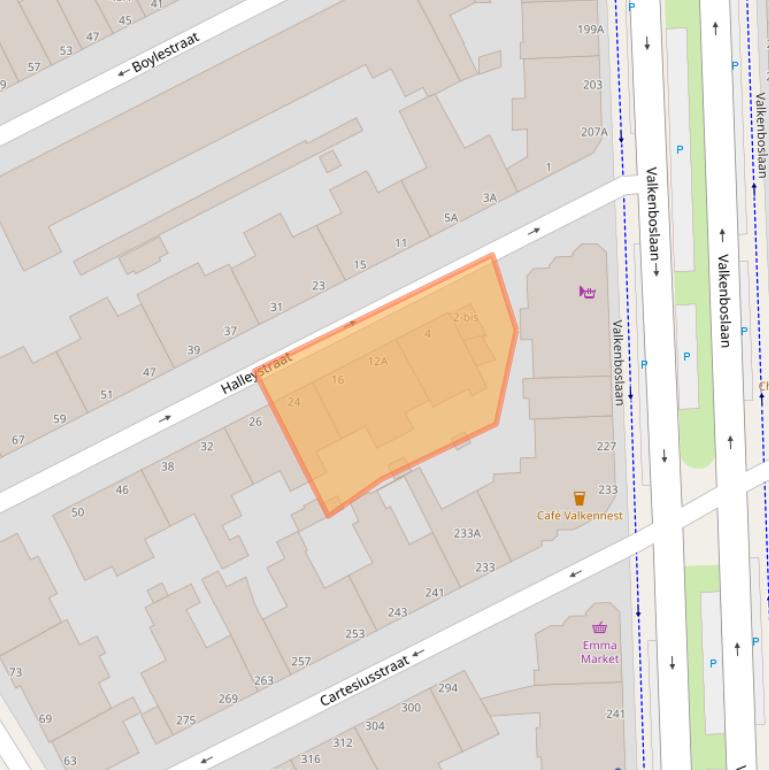 Kaart van postcodegebied 2563EN.