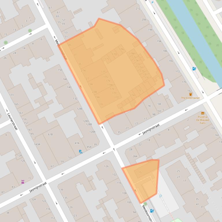 Kaart van postcodegebied 2563GE.