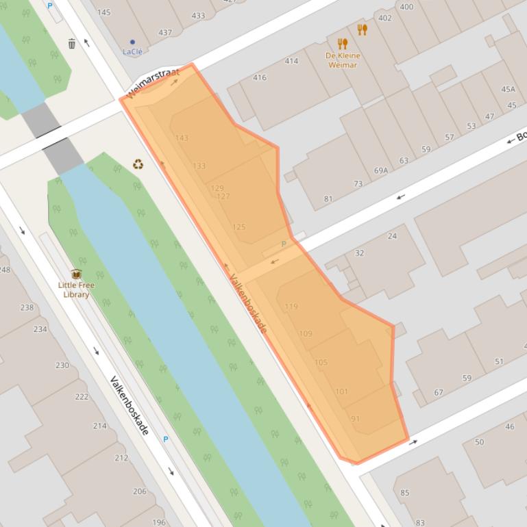 Kaart van postcodegebied 2563GR.