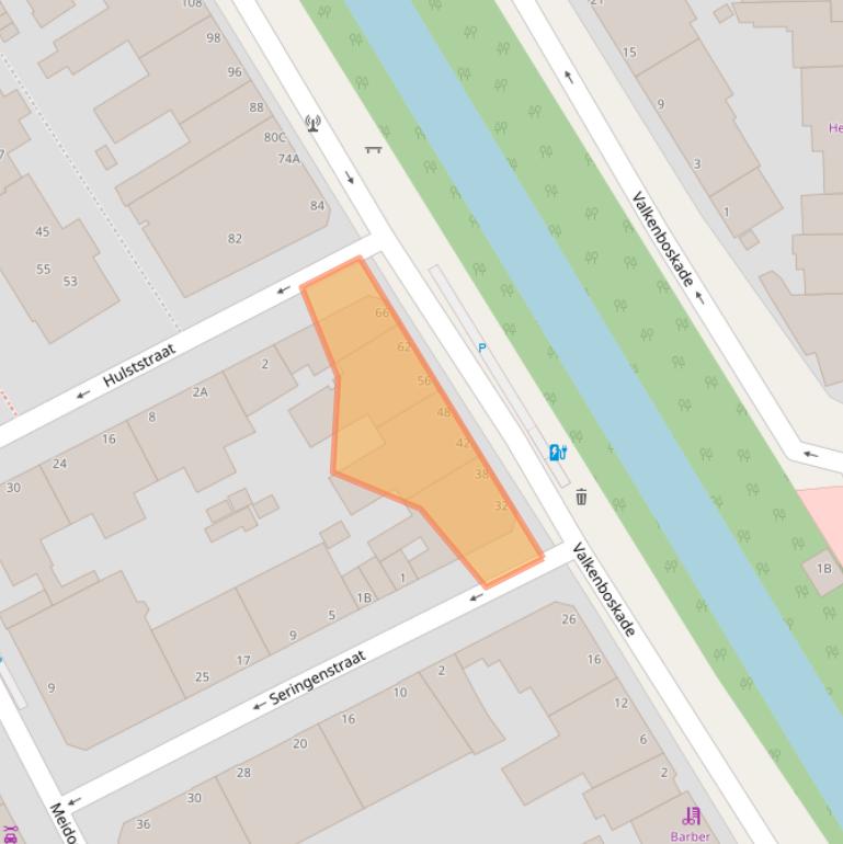 Kaart van postcodegebied 2563GT.