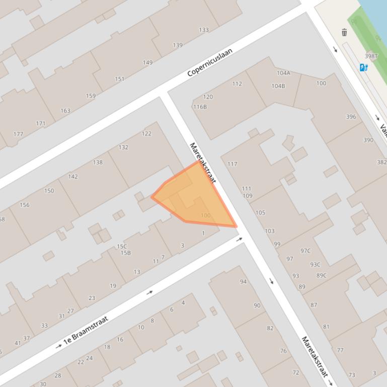 Kaart van postcodegebied 2563HS.