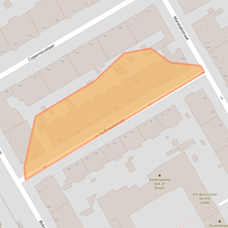 Kaart van postcodegebied 2563HT.