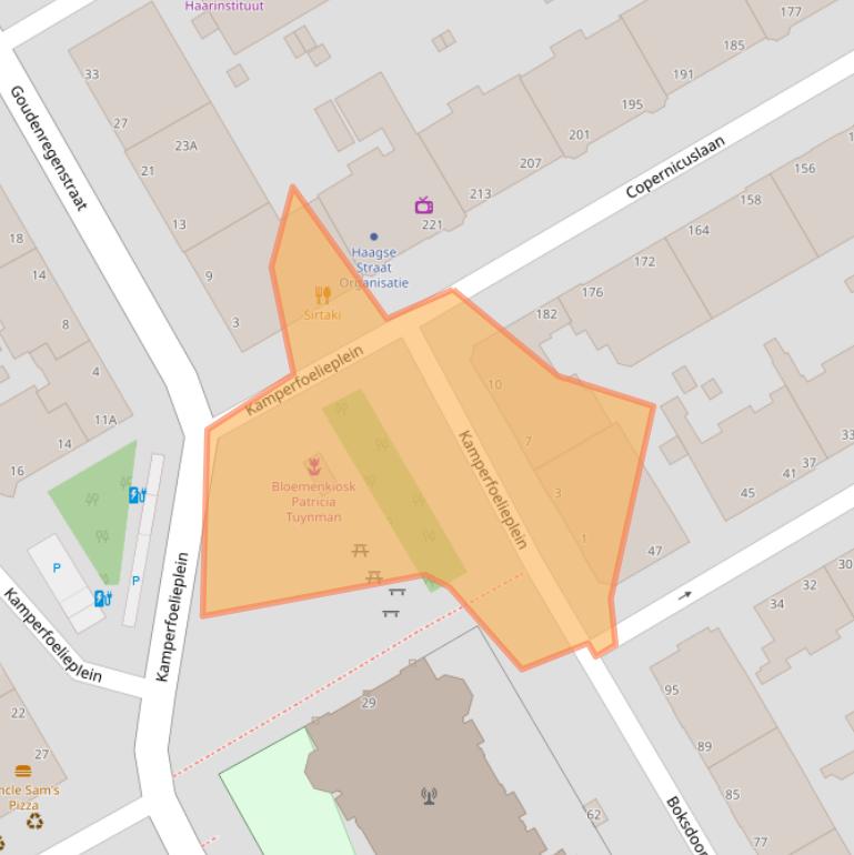 Kaart van postcodegebied 2563HW.