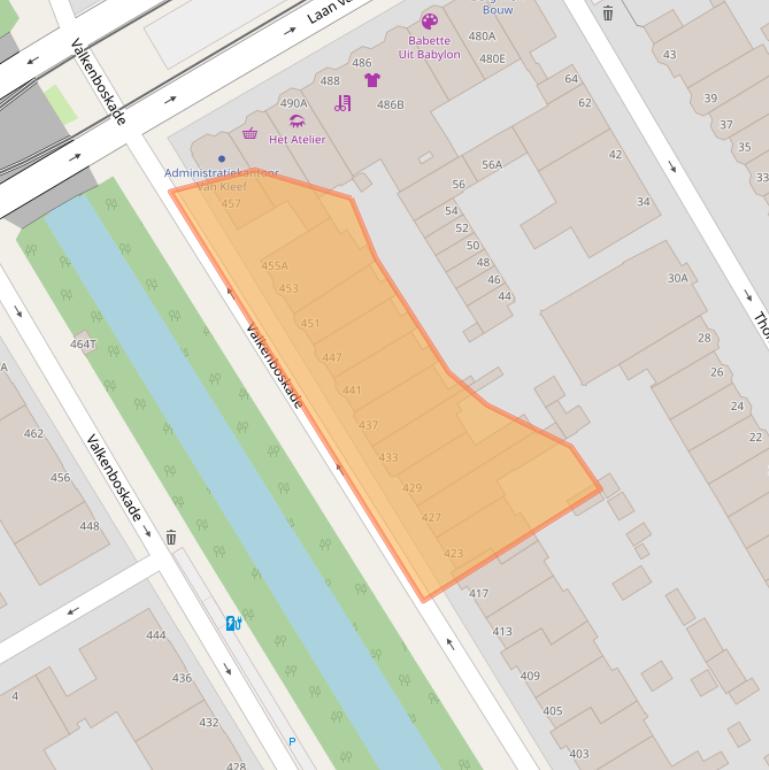 Kaart van postcodegebied 2563JB.