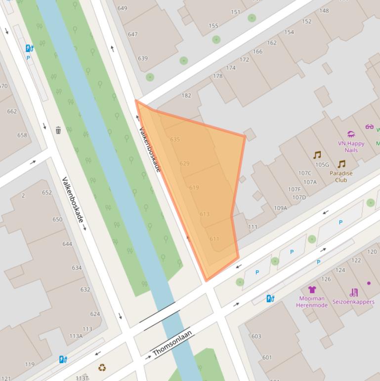 Kaart van postcodegebied 2563JG.