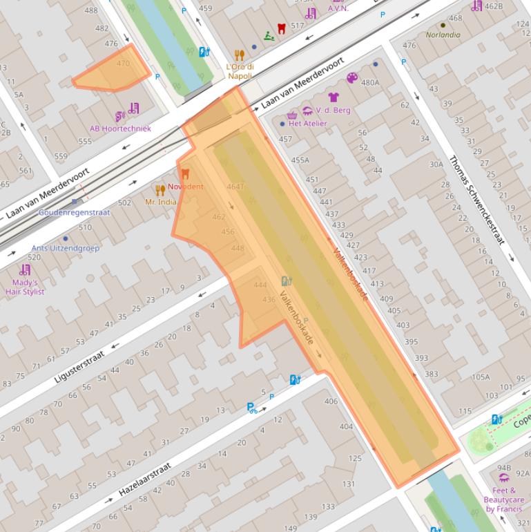 Kaart van postcodegebied 2563JK.