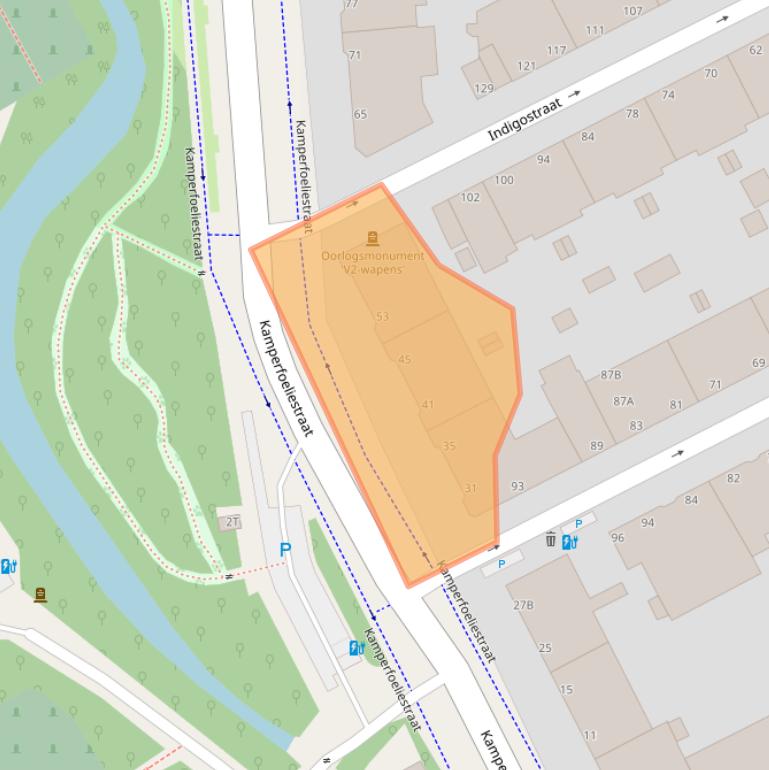 Kaart van postcodegebied 2563KB.