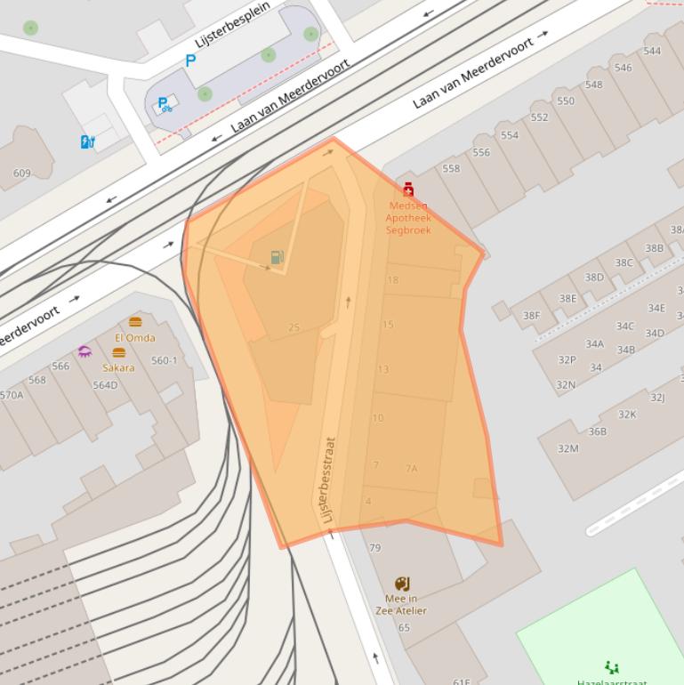 Kaart van postcodegebied 2563KZ.