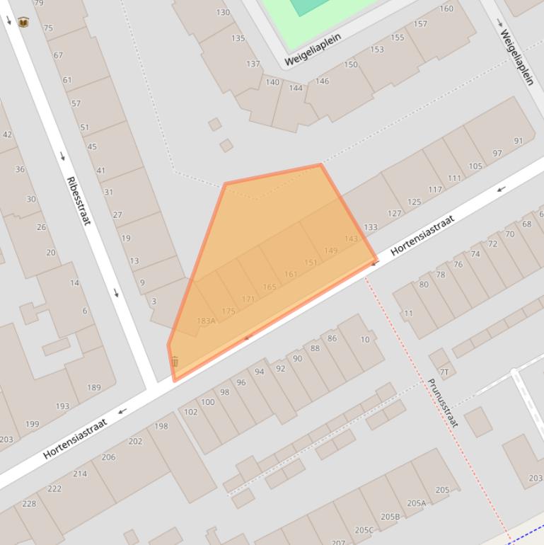 Kaart van postcodegebied 2563NS.