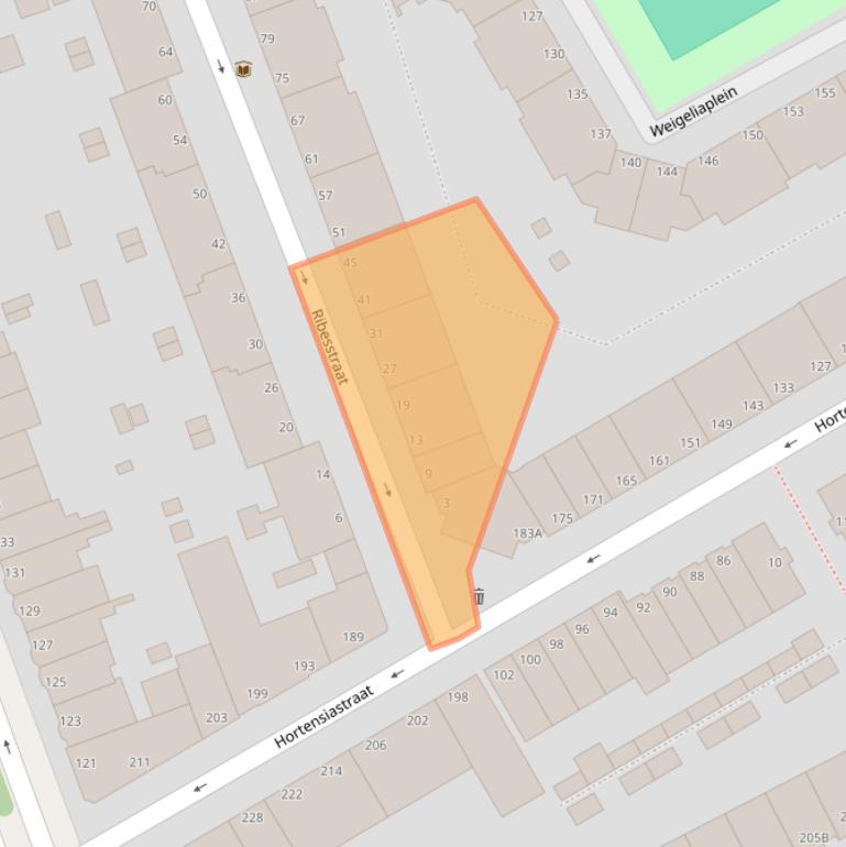 Kaart van postcodegebied 2563NX.