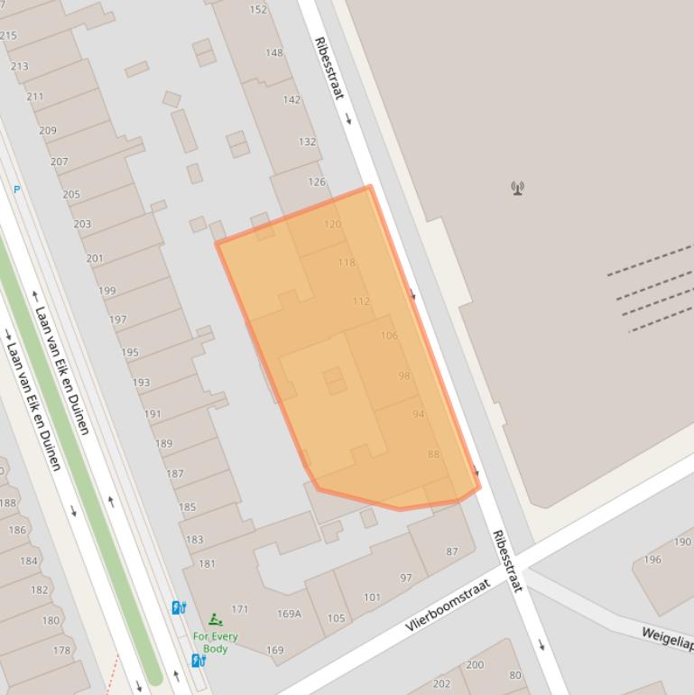 Kaart van postcodegebied 2563PC.