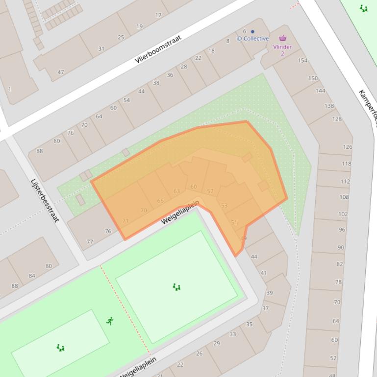 Kaart van postcodegebied 2563PJ.