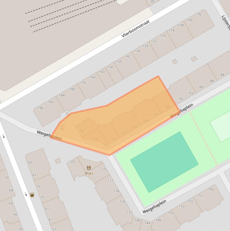 Kaart van postcodegebied 2563PL.