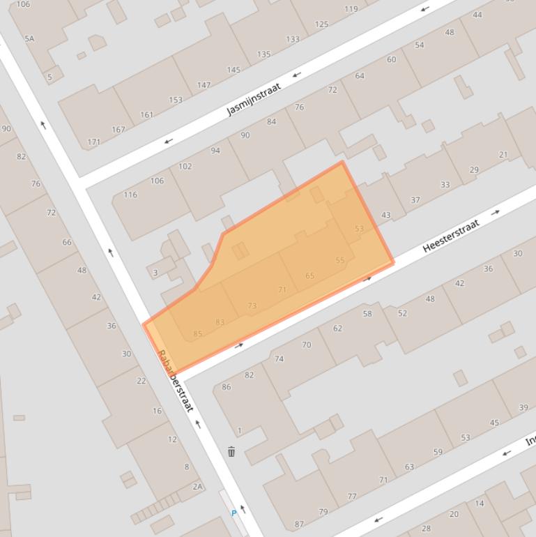 Kaart van postcodegebied 2563RB.