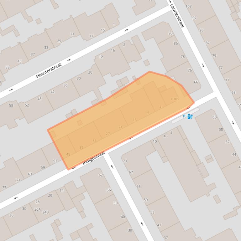 Kaart van postcodegebied 2563RE.