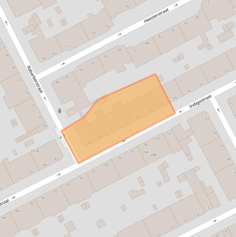 Kaart van postcodegebied 2563RG.