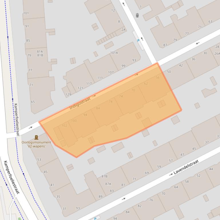 Kaart van postcodegebied 2563RK.