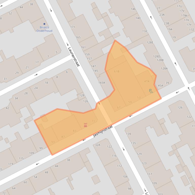 Kaart van postcodegebied 2563RS.