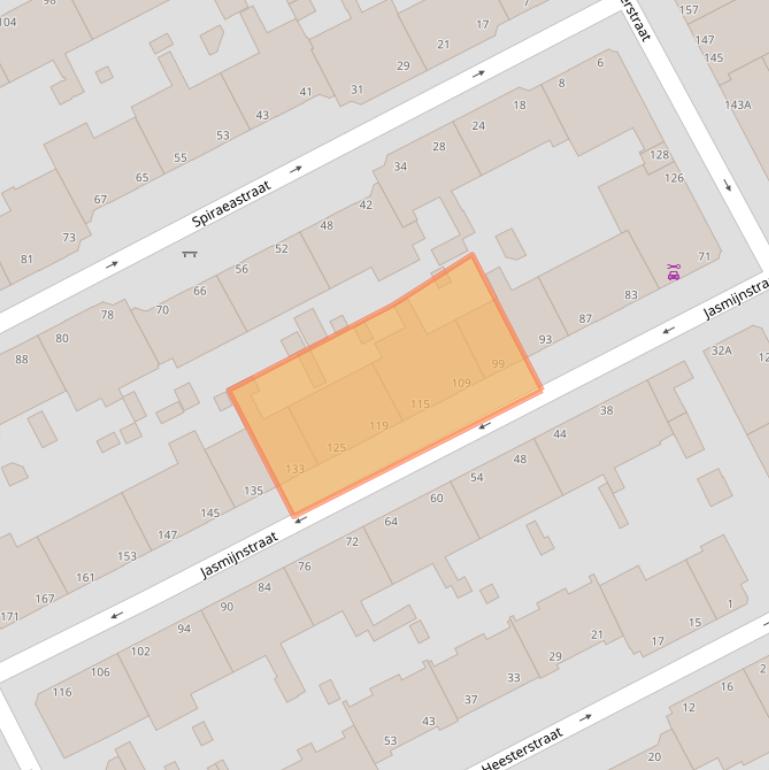 Kaart van postcodegebied 2563RT.