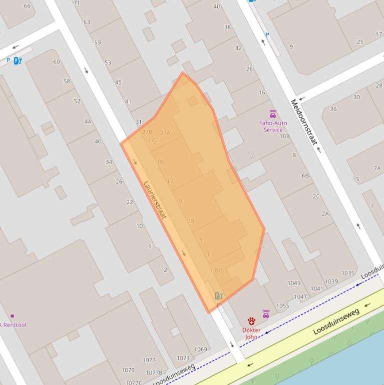 Kaart van postcodegebied 2563SB.