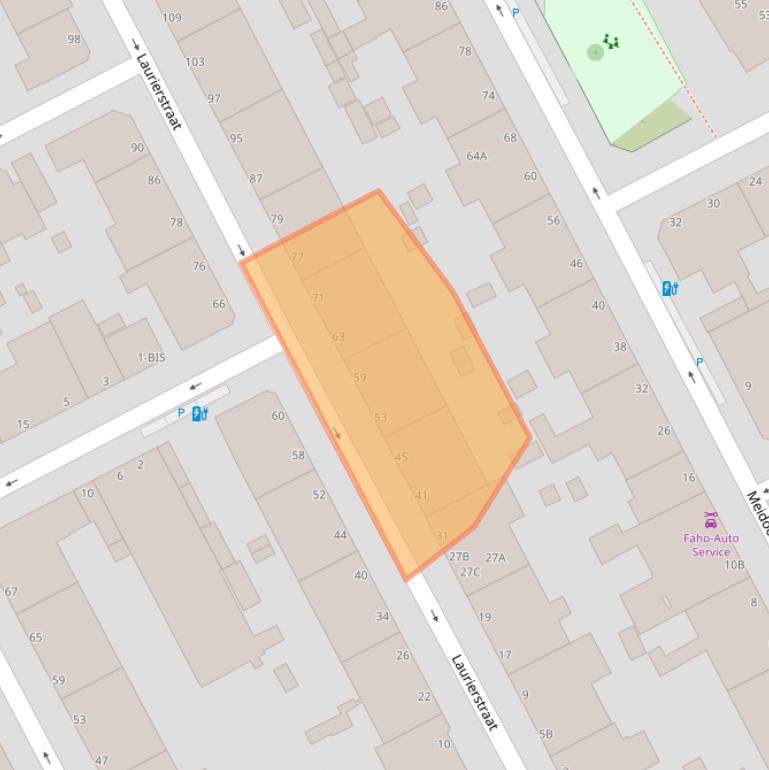 Kaart van postcodegebied 2563SC.